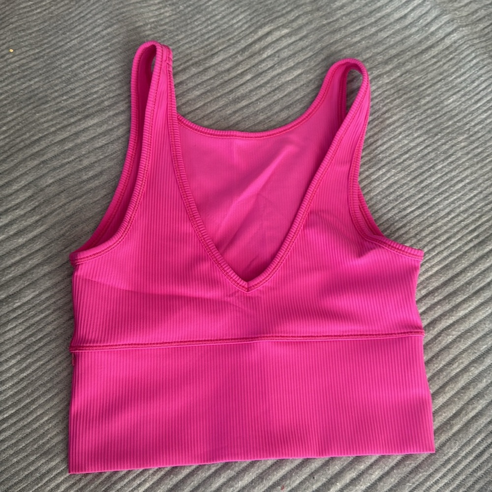 Lululemon Hot Pink Ribbed Power Pivot Tank Top - Picture 3 of 4